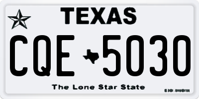 TX license plate CQE5030