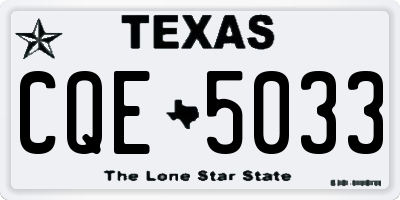 TX license plate CQE5033