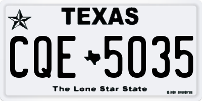 TX license plate CQE5035