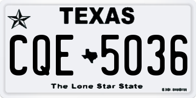 TX license plate CQE5036