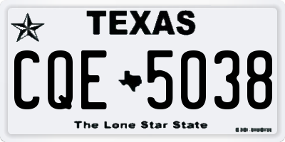 TX license plate CQE5038