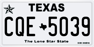 TX license plate CQE5039