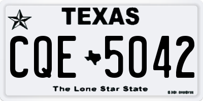 TX license plate CQE5042