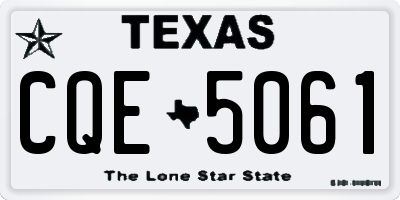 TX license plate CQE5061