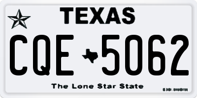 TX license plate CQE5062