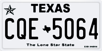 TX license plate CQE5064