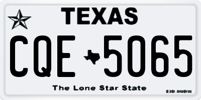 TX license plate CQE5065