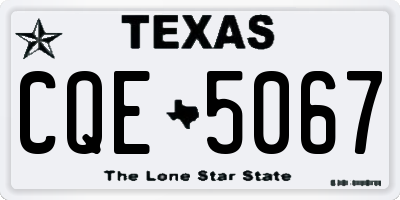 TX license plate CQE5067