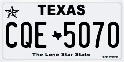 TX license plate CQE5070