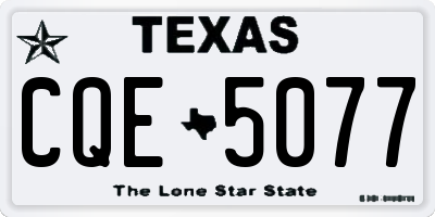 TX license plate CQE5077