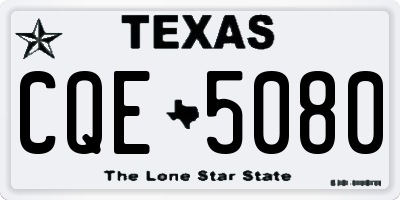 TX license plate CQE5080