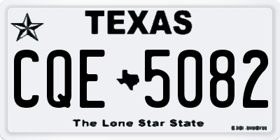 TX license plate CQE5082
