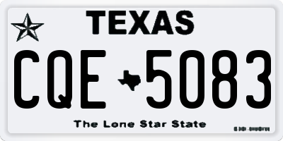TX license plate CQE5083