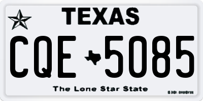 TX license plate CQE5085