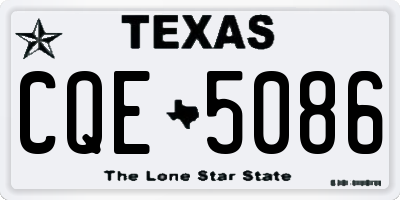 TX license plate CQE5086