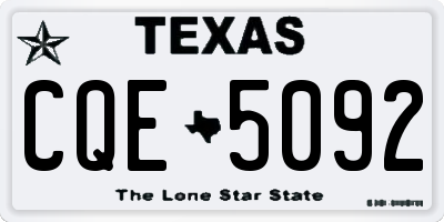 TX license plate CQE5092