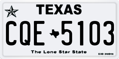 TX license plate CQE5103