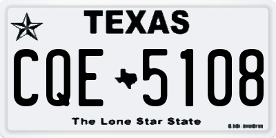 TX license plate CQE5108