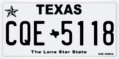 TX license plate CQE5118