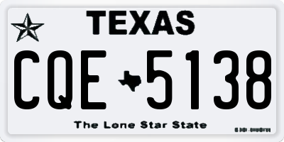TX license plate CQE5138