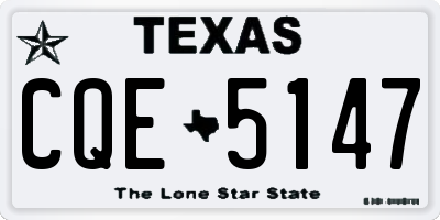 TX license plate CQE5147