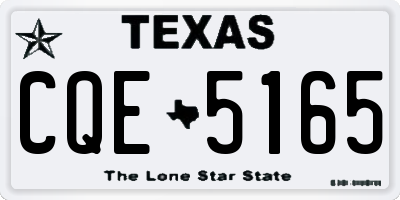 TX license plate CQE5165
