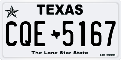 TX license plate CQE5167