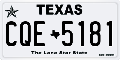 TX license plate CQE5181