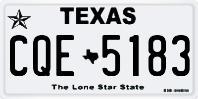 TX license plate CQE5183