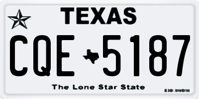 TX license plate CQE5187