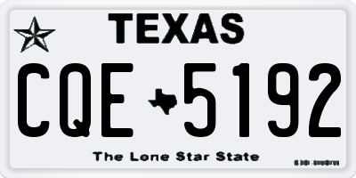 TX license plate CQE5192