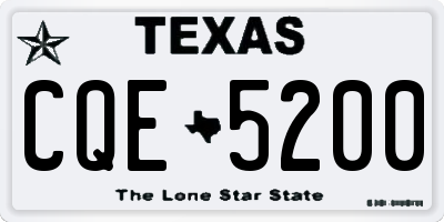 TX license plate CQE5200