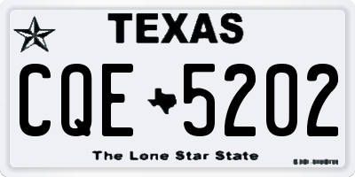 TX license plate CQE5202