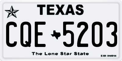 TX license plate CQE5203