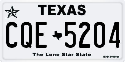TX license plate CQE5204