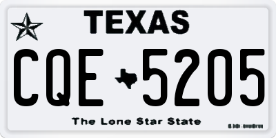 TX license plate CQE5205