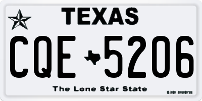 TX license plate CQE5206