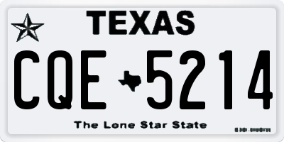 TX license plate CQE5214
