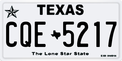 TX license plate CQE5217