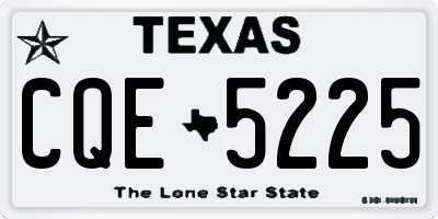 TX license plate CQE5225