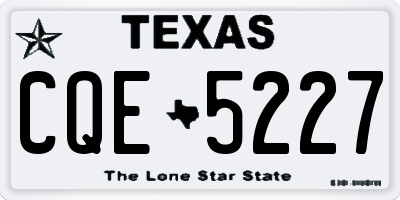 TX license plate CQE5227