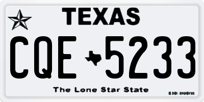 TX license plate CQE5233