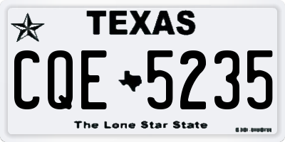 TX license plate CQE5235