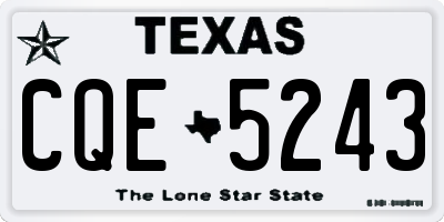 TX license plate CQE5243