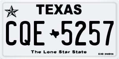 TX license plate CQE5257