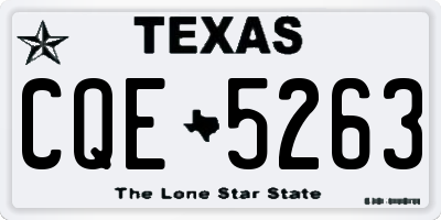 TX license plate CQE5263