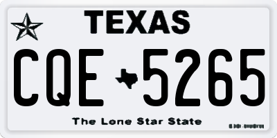 TX license plate CQE5265