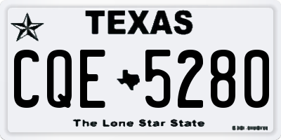 TX license plate CQE5280