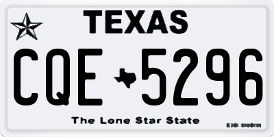 TX license plate CQE5296
