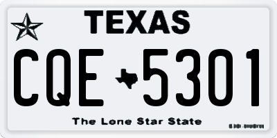 TX license plate CQE5301